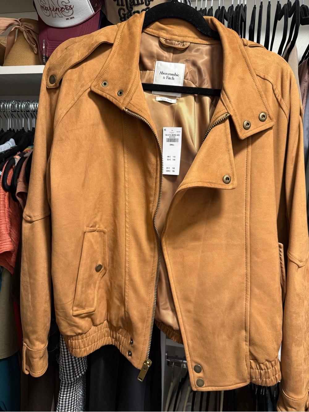 Abercrombie & Fitch Camel Vegan Suede Jacket